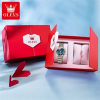 Offre Spéciale OLEVS 2897 Phase de lune femmes montre en acier inoxydable étanche chronographe lumineux multifonction montre à Quartz pour dames
