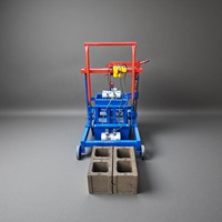 Machine à blocs de béton mobiles mini 2-45, type pondeuse, machine manuelle de fabrication de briques, équipement de fabrication de briques