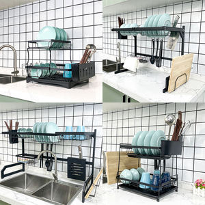 <span class=keywords><strong>Escurridor</strong></span> de Platos Multifuncional de Doble Capa, <span class=keywords><strong>Escurridor</strong></span> de Platos de Metal Resistente a la Oxidación con Soporte <span class=keywords><strong>para</strong></span> <span class=keywords><strong>Colgar</strong></span> Vasos, Bandeja de Drenaje Extraíble - Product Image 4