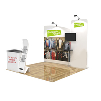Stand d'exposition en tissu tendu en aluminium 10x10 facile à monter, personnalisé pour les salons professionnels