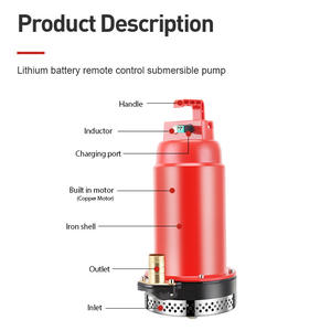 Pompe submersible en fer DC avec batterie au lithium intégrée 12V 250W, haute pression, grand <span class=keywords><strong>d</strong></span>ébit, pompe à <span class=keywords><strong>eau</strong></span> portable sans fil - Product Image 4