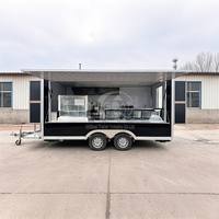 Remorque de restauration économique de 13 pieds, système double gaz et électrique, avec vitrine de présentation pour festivals, bon service après-vente