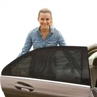 2 Pack Auto Window Zonnescherm Ademende Elastische Mesh Auto Gordijn Voor En Achter Zijruit Auto Zonnescherm