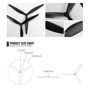 Venta de Fábrica: Hélices de Fibra de Vidrio 15X7X3 de 3 Palas CW CCW para Motor de Dron de Carreras FPV - Product Image 6