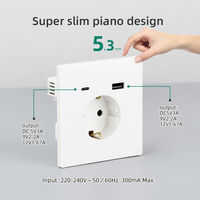 Wandsteckdose mit EU-Anpassung, europäische Steckdosen, deutscher Standard, elektrische USB-Wandsteckdose