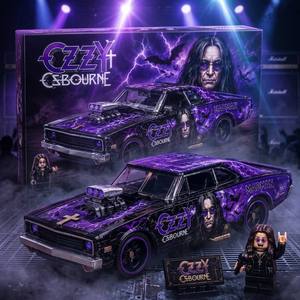 Purple Muscle Car Block Toy <b>Model</b> <b>Building</b> Kit With Figure Custom Theme Desk Display - Product Image 1