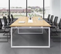 Longue table de conférence moderne et simple pour bureau Tables de salle de conférence avec salle pour 10 petites tables en métal, en acier et en fer