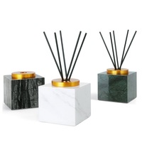 STONEKOCC Diffuseur d'encens aromatique en pierre de marbre noir 100% naturel, brûleur d'aromathérapie écologique, support pour bâtonnets et pot à roseaux