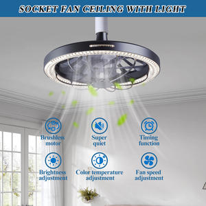 Ventilador de Techo LED con Luz, Cabezal Móvil, Atenuación Inteligente, Bombilla E27, Decoración del Hogar, Rotación de 360°, Control Remoto, Ventilador de Techo Moderno - Product Image 3