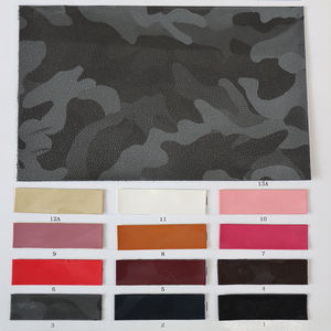 इको फ्रेंडली छलावरण 3 डी प्रभाव 0.8 मिमी काले पु कपड़े रोल fax चमड़े - Product Image 3