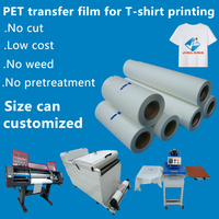 Rouleau de Film PET DTF de haute qualité 30cm 60cm Peel à chaud 75U épaisseur imprimante DTF 24 pouces Film DTF pour transfert de chaleur T-shirt vêtements