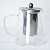Théière de thé vert écologique en verre résistant à la chaleur avec infuseur en acier inoxydable Tasses et soucoupes à thé noir