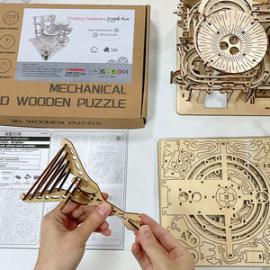 لعبة تعليمية ثلاثية الأبعاد مخصصة من الخشب على شكل مسار الرخام للأطفال والكبار، مجموعة ألغاز يدوية الصنع مع إضاءة - Product Image 5