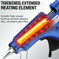 Pistolet à colle chaude mini 20W-100W, température réglable, sans batterie rechargeable, pour bâtons de colle de 2,5 mm, bricolage, artisanat, réparations domestiques