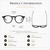 Montures de lunettes de vue unisexes en acétate importé de qualité supérieure, monture intégrale, pour adultes, avec logo personnalisé et rivets vintage