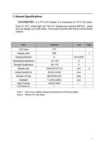 BOE KN043TNF30WQ300S1 4.3 ''480*272 300 Nit 7S1P RGB 105.42*67.07*3.0 40pin FPC Tft LCD DISPLAY Module Lcds Écran PANNEAU LCD - Product Image 6