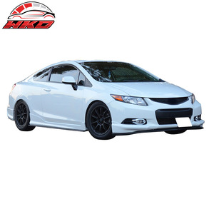 Fits For Honda Civic Coupe 12-13 HFP Style Front Bumper Lip Spoiler Side <b>Apron</b> PU High Quality Exterior Accessory - Product Image 2