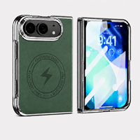 Étui de téléphone portable pliable magnétique antichoc au toucher doux, design de luxe haut de gamme pour Apple Duo