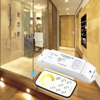Contrôleur de variateur LED sans fil RF CCT T2 avec télécommande + récepteur R4 DC12-24V 5A 4CH 480W Blanc réglable 4096 niveaux sans scintillement