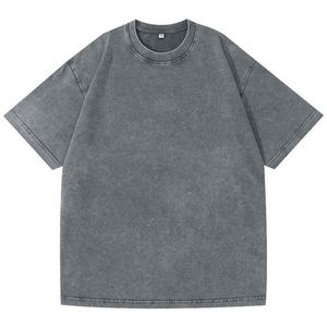 Camiseta Personalizada de Alta Calidad 100% Algodón para Hombre, Color Sólido, Cuello Redondo, Hombros Caídos, Talla Grande - Product Image 1