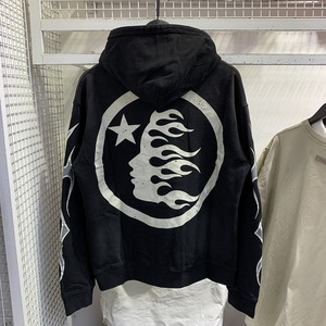 <span class=keywords><strong>Sweat</strong></span>-shirt à capuche ample en coton délavé et vieilli, imprimé lettres Hell <span class=keywords><strong>Star</strong></span>, style rétro, tendance, avec poche, pour <span class=keywords><strong>homme</strong></span> - Product Image 3