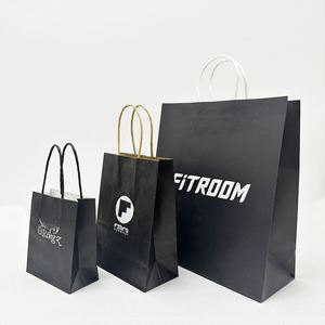 Sacs en papier recyclables écologiques pour emporter, emballages personnalisés en papier kraft avec votre propre logo - Product Image 5