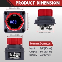 Interrupteur de déconnexion de batterie avec affichage voltmètre DC 5-60V, coupe-circuit principal, interrupteur rotatif pour bateau, voiture, camion, camping-car