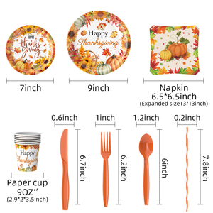 Kit de Vaisselle Jetable pour Fête de Thanksgiving, Décorations de Fête d'Automne, Vente Chaude - Product Image 3