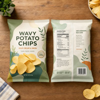 Sachets à fond plat pour chips, imprimés sur mesure, de qualité alimentaire, sachets en plastique à fermeture éclair pour bonbons, biscuits et emballages de snacks