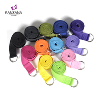 Sangle de yoga personnalisée de haute qualité avec anneau en D, en coton biologique, durable pour la gym et le fitness, idéale pour l'exercice et le yoga.