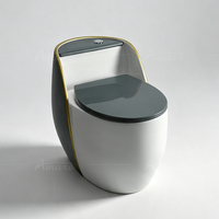 Offre Spéciale – WC Monobloc en Céramique de Luxe au Design Moderne, Forme Œuf, à Poser au Sol, pour Hôtels et Résidences