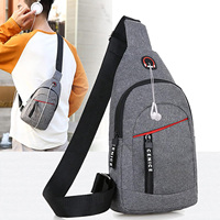 À la mode hommes grande capacité Polyester poitrine sac multifonctionnel extérieur épaule sac à coudre fermeture éclair élégant motif de couture