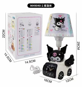 New Kawaii <strong>Sanrioed</strong> Desk Lamp Cartoon Kulomi KT Cat Melodi Alarm Clock Sleeping Lamp Running <strong>Car</strong> With Wing Bedroom Night Light