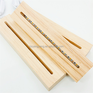 Luz Noturna LED Moderna Minimalista em Madeira com Base Retangular Personalizável em Cores Reutilizável para Decoração de Casa Regulável - Product Image 3