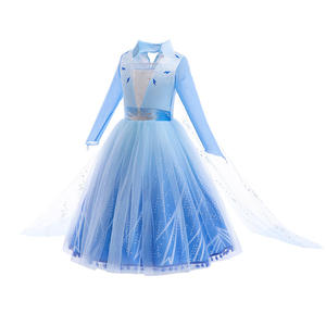 Nouveau Style 2-8 ans bébé fille <span class=keywords><strong>Elsa</strong></span> princesse robes manches longues glace Halloween fête dentelle anniversaire Costumes reine bébé fille - Product Image 4