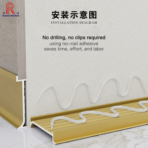Plinthe autocollante <span class=keywords><strong>en</strong></span> aluminium à peler et <span class=keywords><strong>coller</strong></span> pour sol et mur - Product Image 5