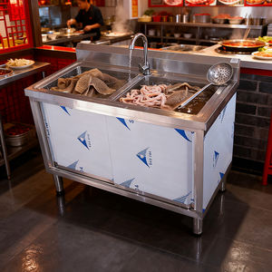 מפעל כיור נירוסטה ארון מטבח מסחרי ארונות אחסון עם כיור למסעדה וחיצונית - Product Image 3