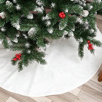 Jupe de sapin de Noël en polyester doux et moelleux avec motif flocon de neige, taille 36/48 pouces, vente en gros d'usine de 100 pièces pour la décoration de fêtes à domicile