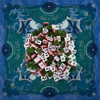 Tuiles de Mahjong décoratives en acrylique sur le thème de la faune américaine avec tapis de Mahjong imprimé personnalisé