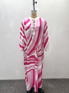 Robes longues maxi élégantes pour femmes, grandes tailles, imprimées, africaines, écologiques, teintes unies, coupe ample - Product Image 5