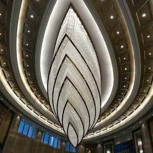 Lampadario personalizzato grande cristallo ovale di lusso quadrato stile europeo lampadario <span class=keywords><strong>per</strong></span> sala Hotel elegante vetro <span class=keywords><strong>materiale</strong></span> arredamento camera - Product Image 5