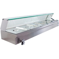 Bain-marie électrique industriel de table Aliexpress 5x1/2 plateaux pour maintien au chaud des aliments