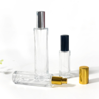 Flacon en verre transparent rond vide rechargeable 30ml 50ml 100ml pour épices, emballage d'huile essentielle, flacon de parfum en verre