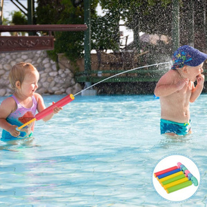 Pistolet à eau bleu avec buse verte, jouet en plastique pour enfants, jeu d'été en plein air - Product Image 6