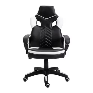Nouvelle conception, chaise de gaming ergonomique confortable en cuir noir et blanc, chaise de bureau de course 5604 - Product Image 4