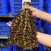 Mèches de cheveux humains Remy bouclés italiens 100g, multicolores assortis, cheveux vierges, double trame machine, sans nœuds, pour femmes, 16-26 pouces, RXhair