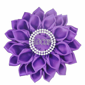 完璧なサークルのかわいい紫のトーンの女性に触発された手作りのフリーメーソンジュエリーLOCOPサテンリボンコサージュピンリボンブローチ - Product Image 2