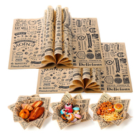 Papier sulfurisé personnalisé écologique en PE, résistant à la graisse, recyclable, imprimé, pour sandwichs individuels, emballage alimentaire couleur personnalisée pour biscuits