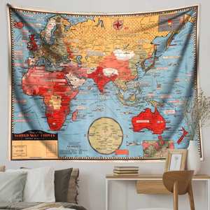 Vintage couleur magique académie nautique trésor <span class=keywords><strong>carte</strong></span> fond tissu tissé tapisserie pour salon chevet ou location maison décor - Product Image 3