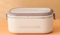 Boîte à lunch de luxe à double compartiment en acier inoxydable 304 avec couvercle en PP, compatible micro-ondes, portable pour le travail et les étudiants, cadeau du Nouvel An, UV